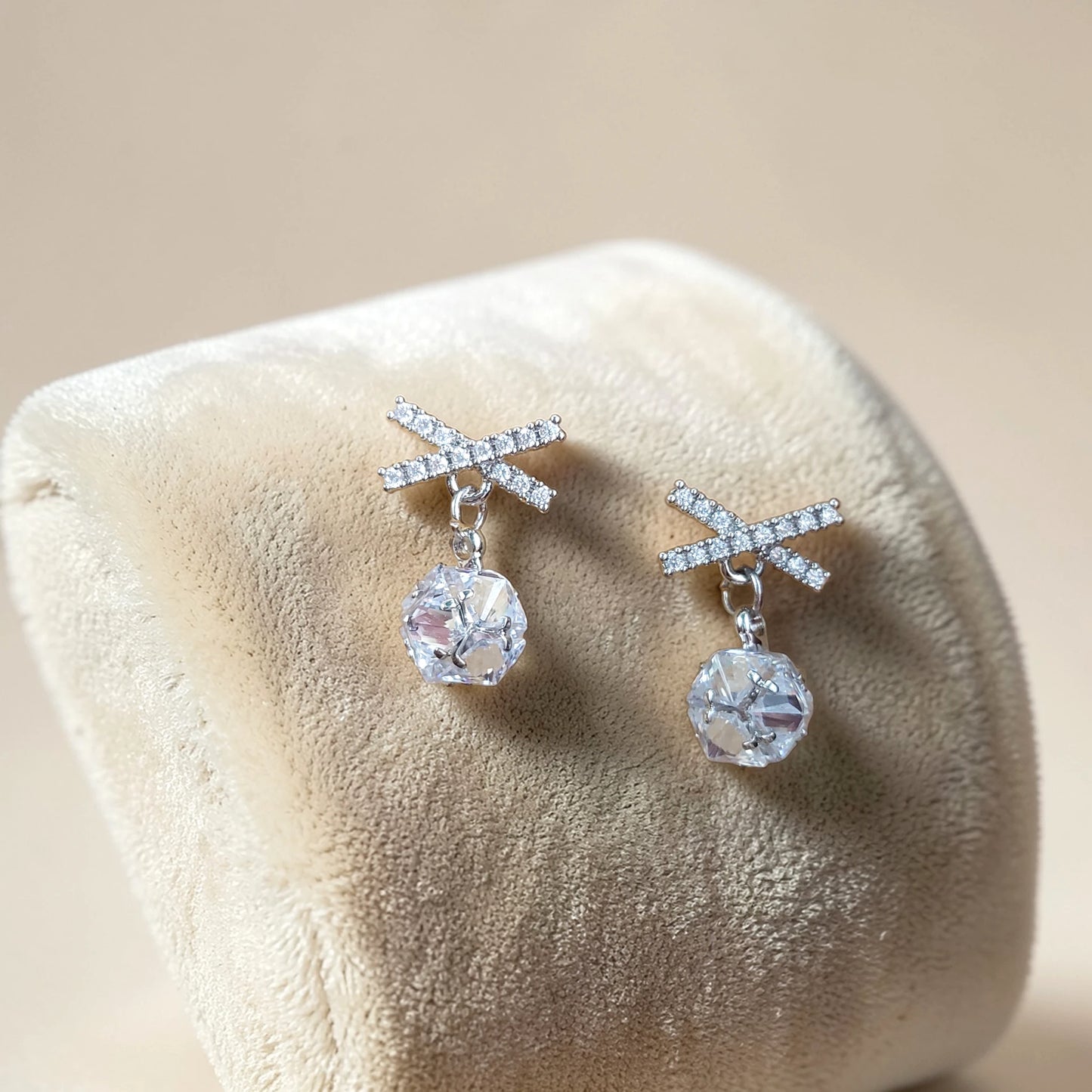 Diamond Ball Earrings