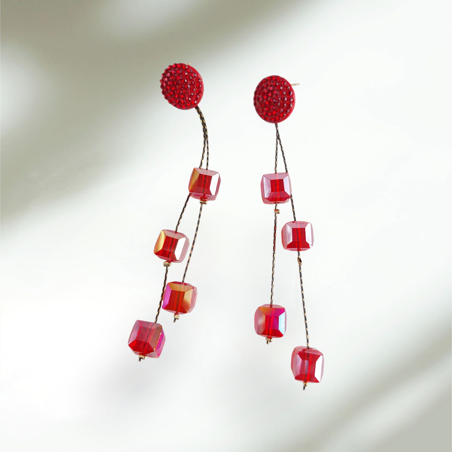 Red Beaded Earrings