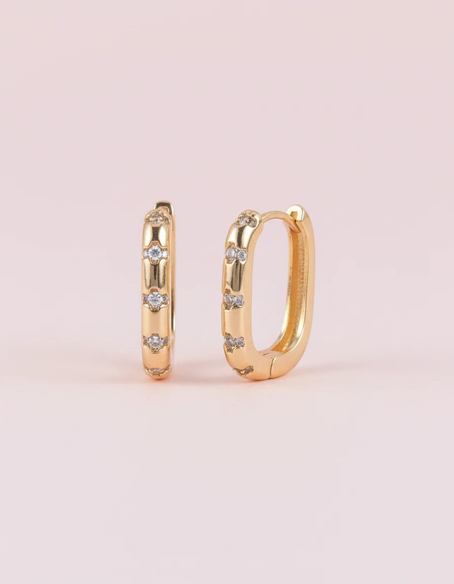 Curve Rec Hoop Earrings