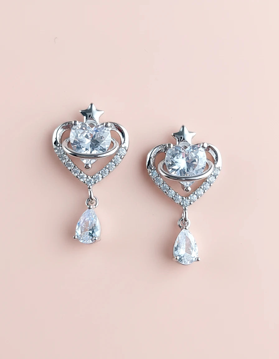 Crown Heart Earrings