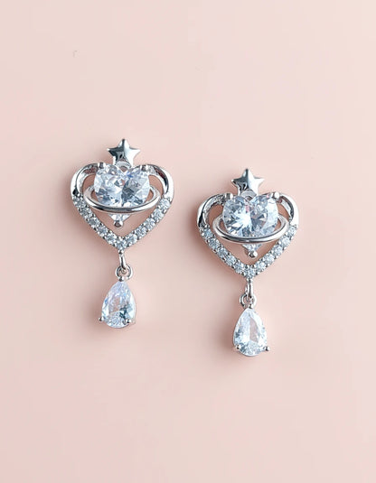 Crown Heart Earrings