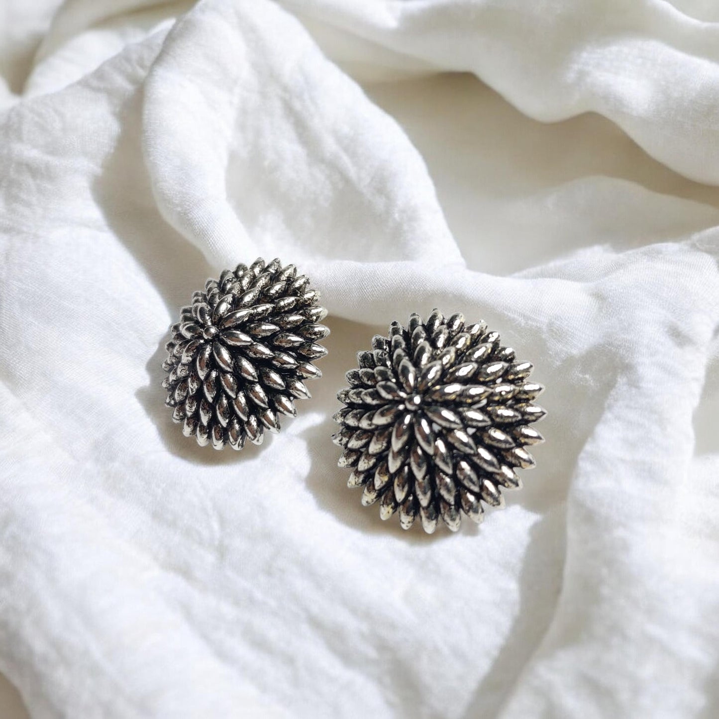 Oxidized Flora Earrings