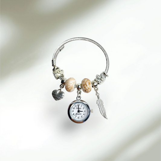Heart Pandora Bracelet with Real Watch