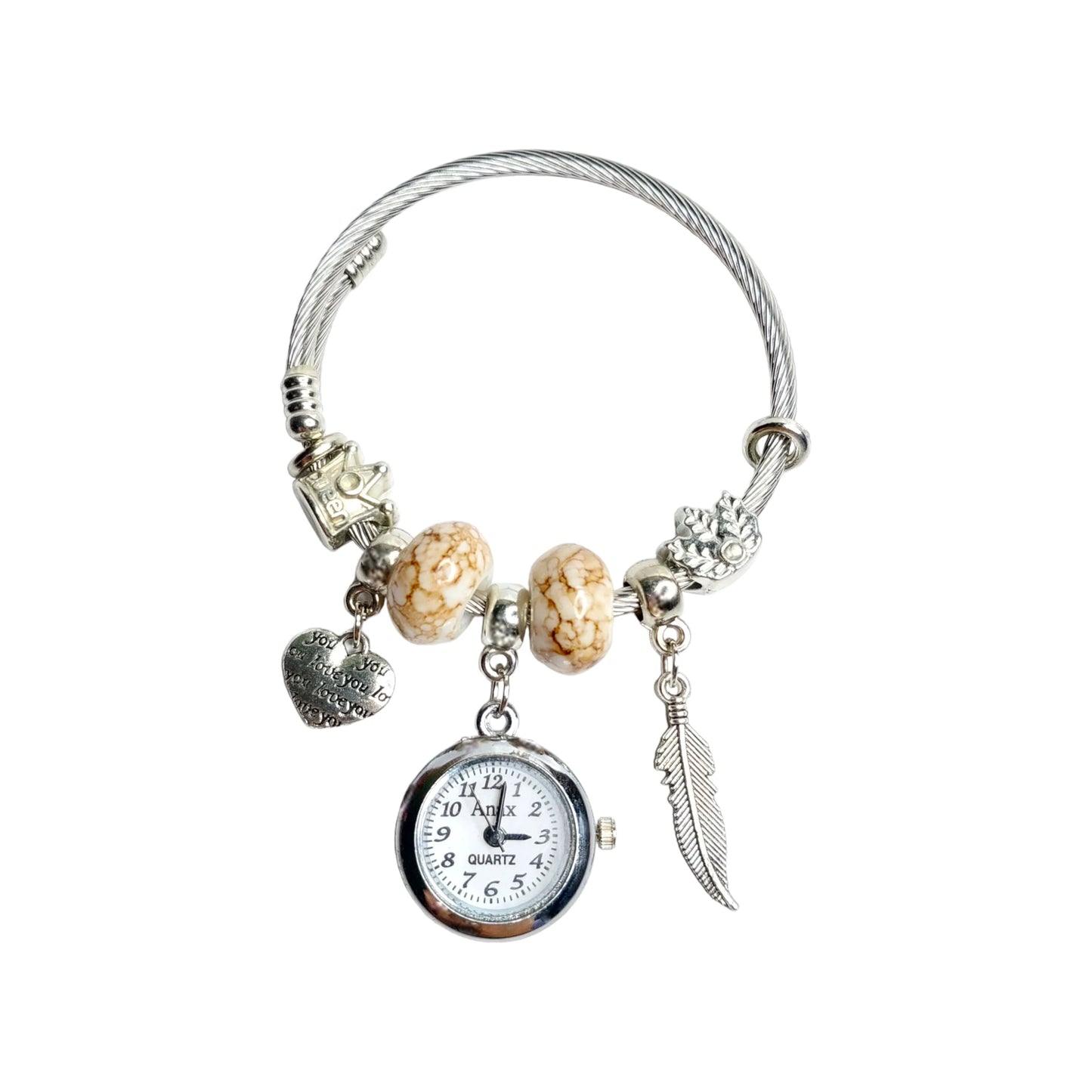 Heart Pandora Bracelet with Real Watch