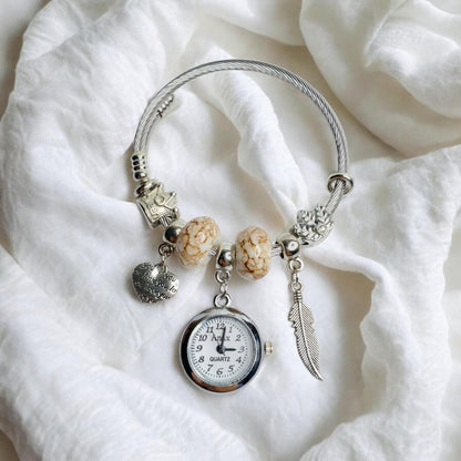 Heart Pandora Bracelet with Real Watch