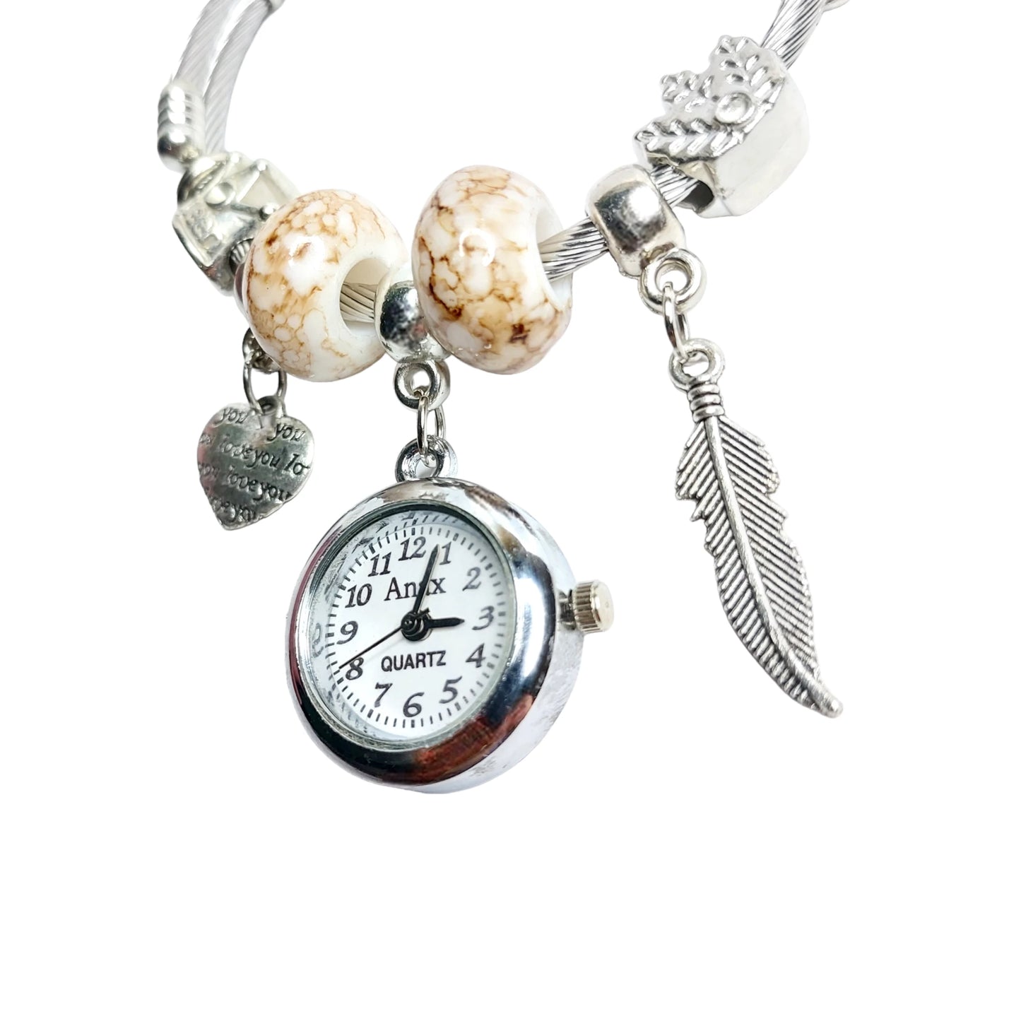 Heart Pandora Bracelet with Real Watch