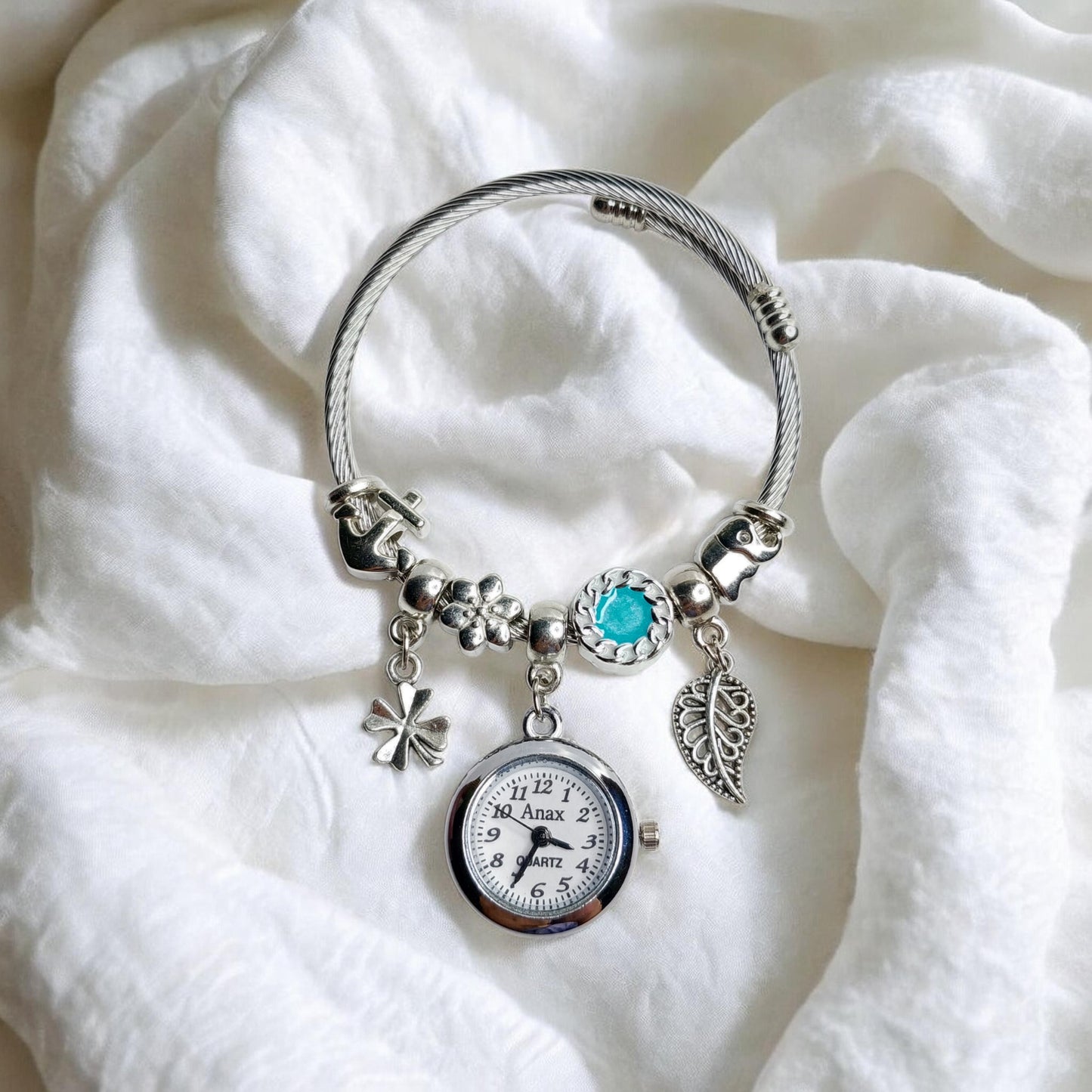 Leaf Pandora Bracelet with Real Watch