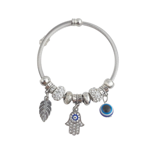 Evil Eye with Leaf Pandora Bracelet