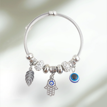 Evil Eye with Leaf Pandora Bracelet