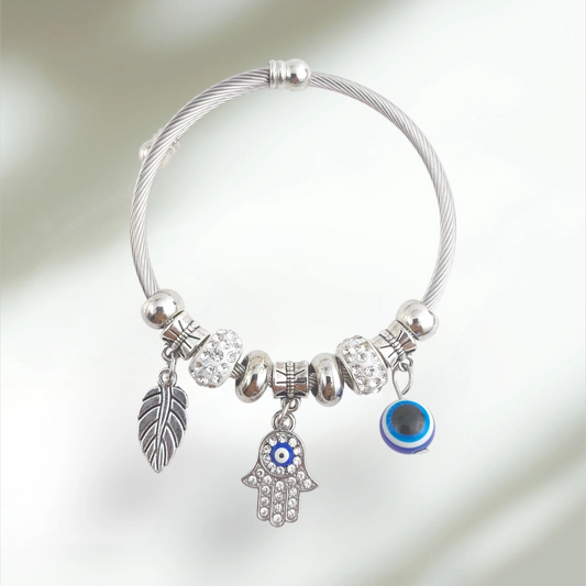 Evil Eye with Leaf Pandora Bracelet