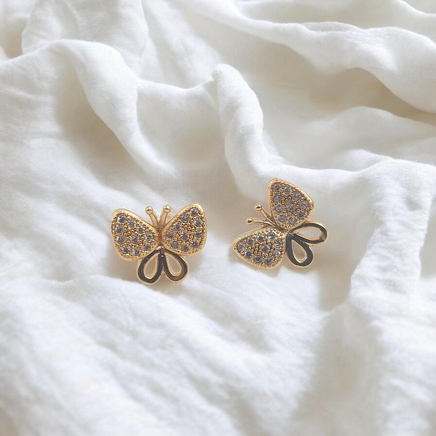 Gold Butterfly Earrings