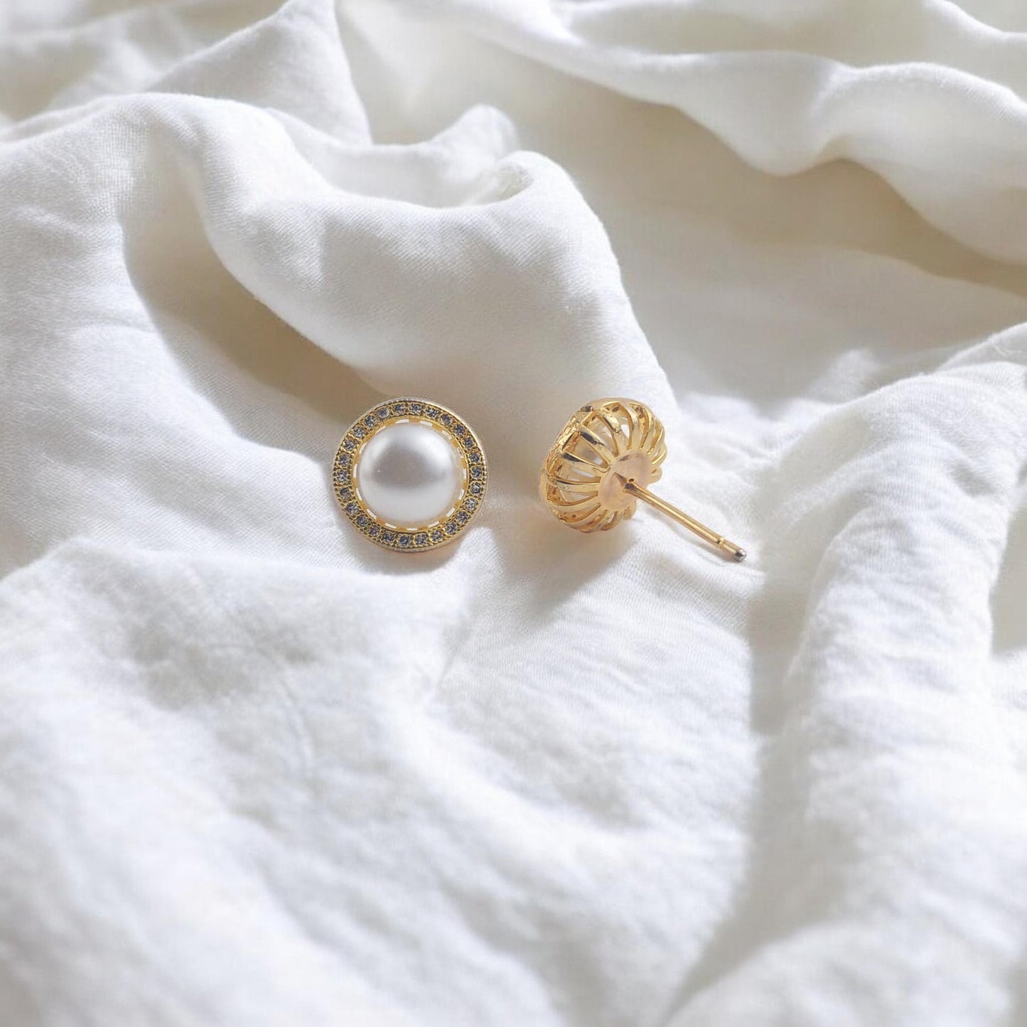 White Pearl Earrings