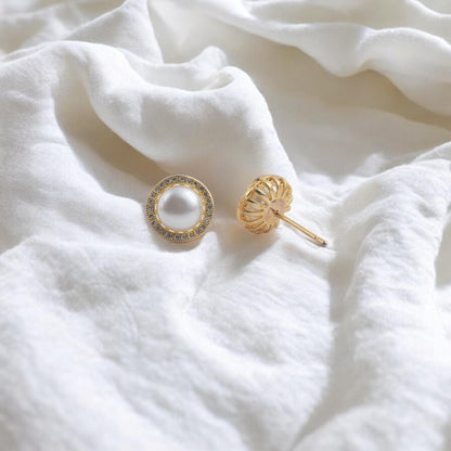 White Pearl Earrings