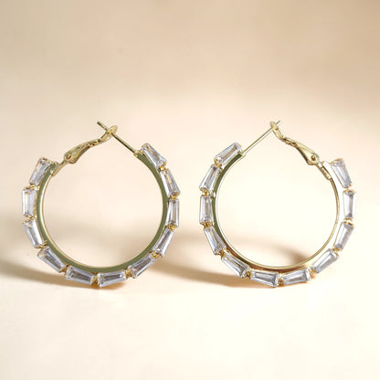 Baguette Crystal Hoops