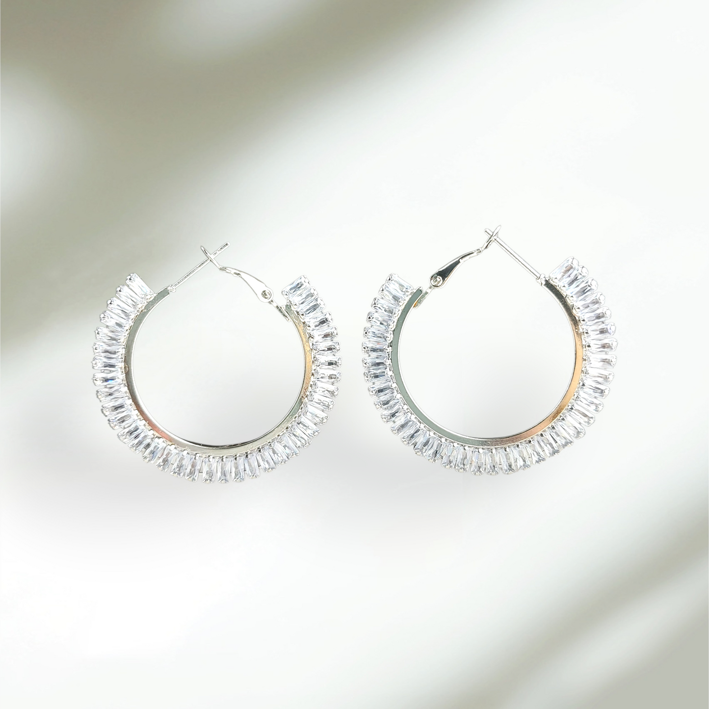 Iced Baguette Hoops