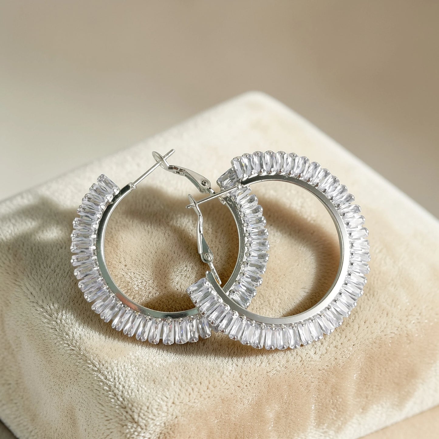 Iced Baguette Hoops
