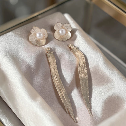 Pearl Flower Earrrings