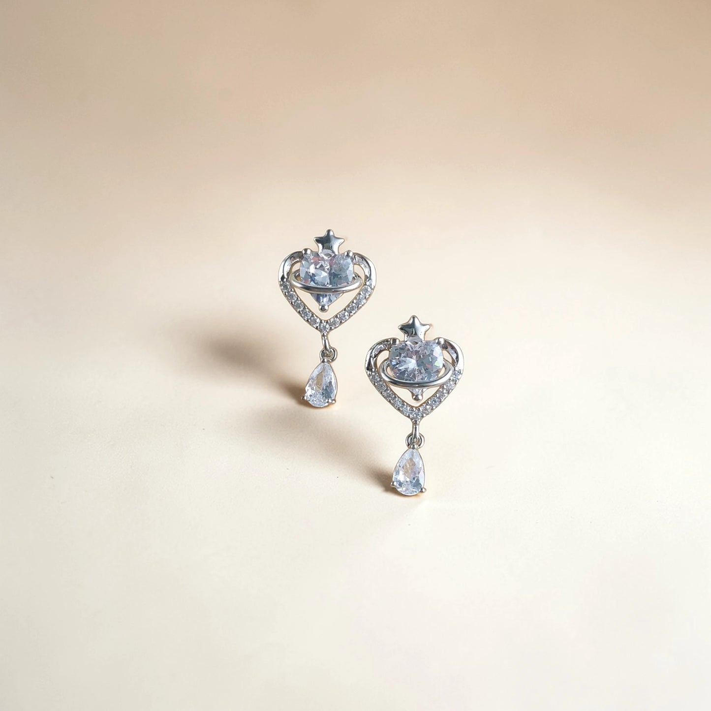 Crown Heart Earrings