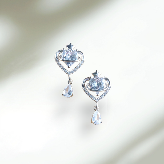Crown Heart Earrings