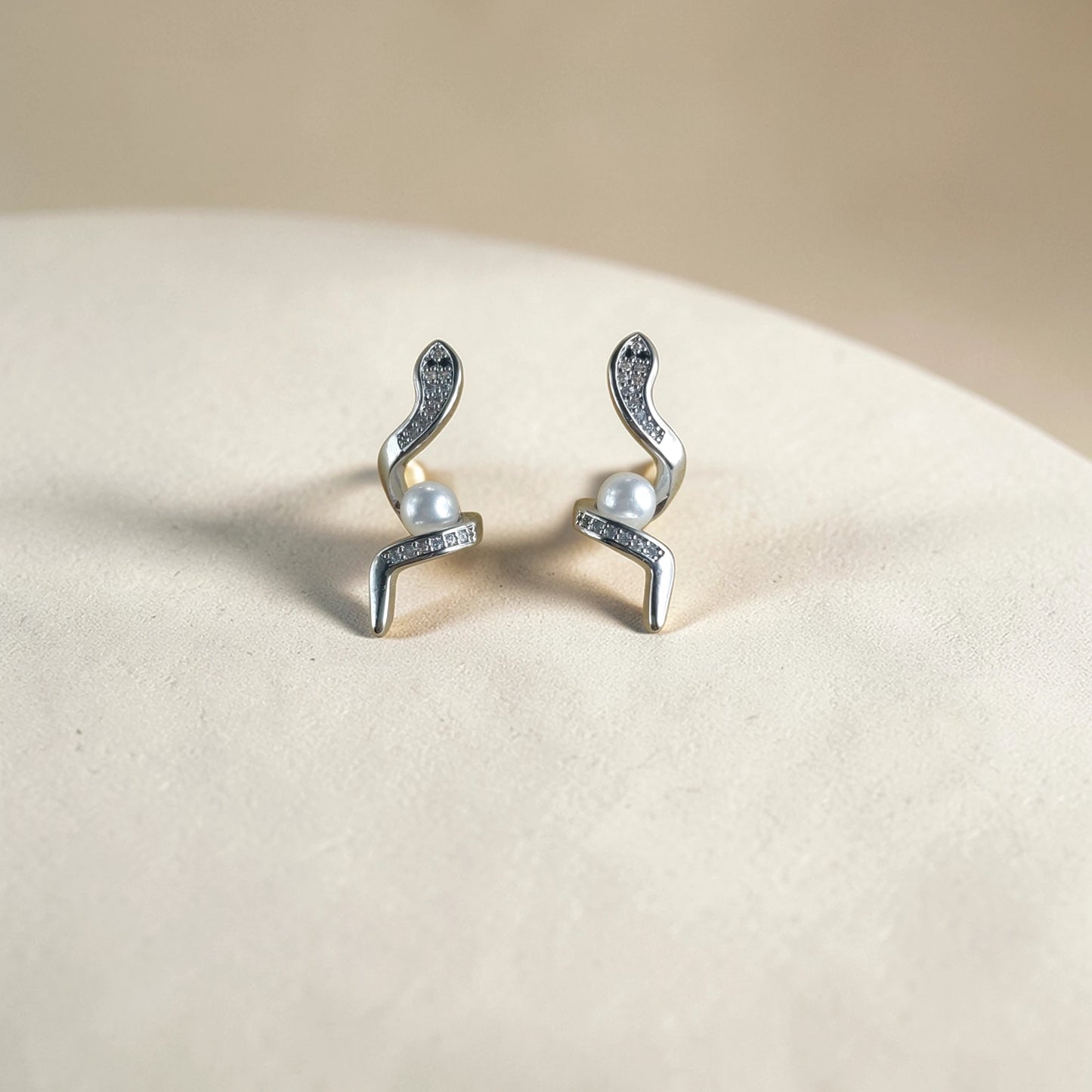 Snake Pearl Earrings