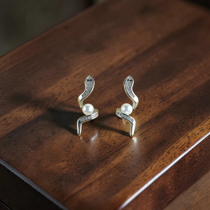 Snake Pearl Earrings