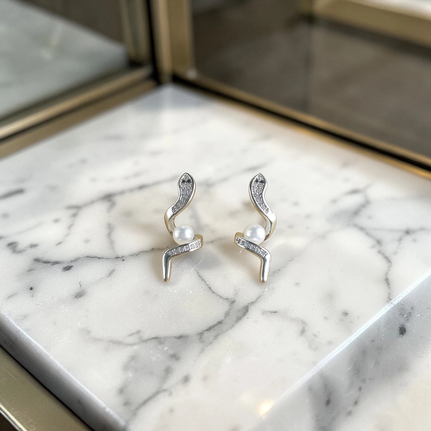 Snake Pearl Earrings