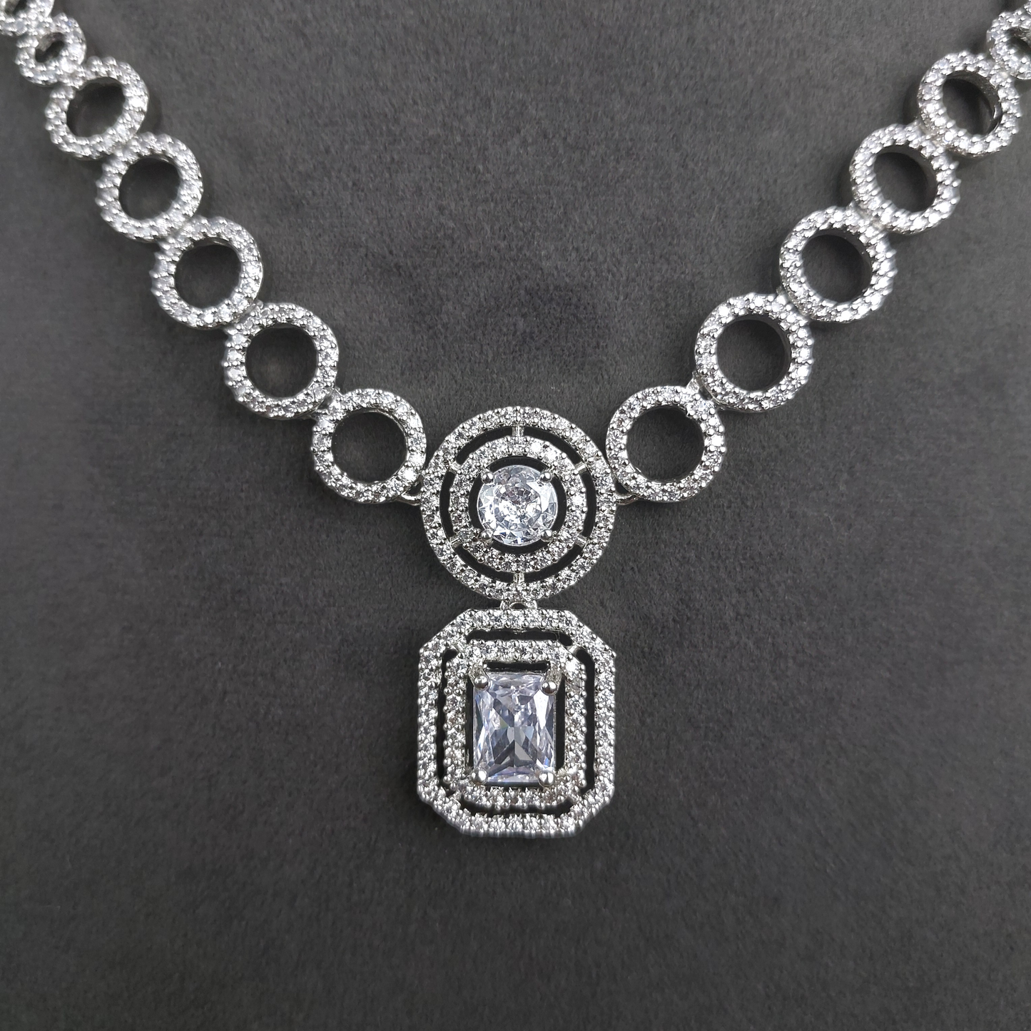 Stunning Crystal Clear American Diamond Necklace