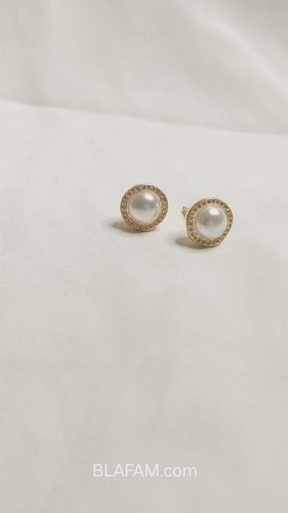 White Pearl Earrings