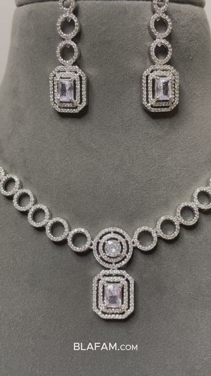 Stunning Crystal Clear American Diamond Necklace